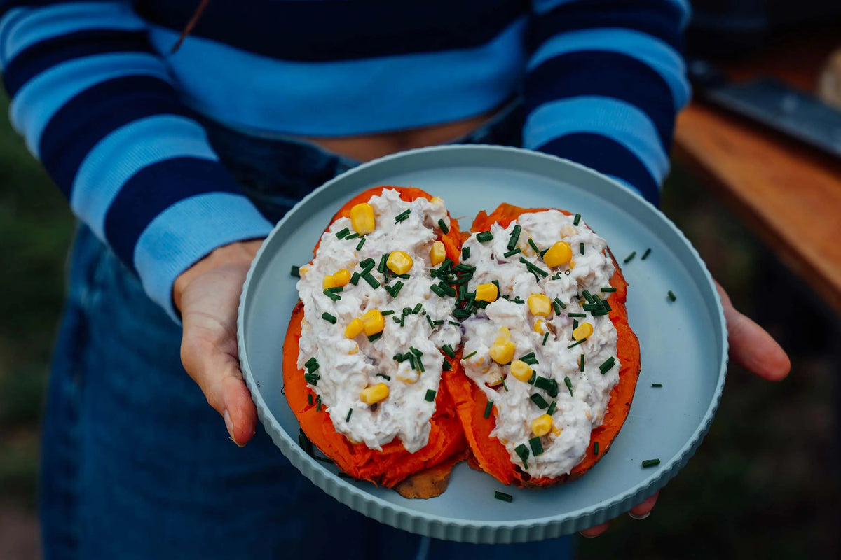 Herzhaft-gefüllte-Süßkartoffel-mit-Thunfisch-Mais-Füllung-nbsp Campingaz & Coleman