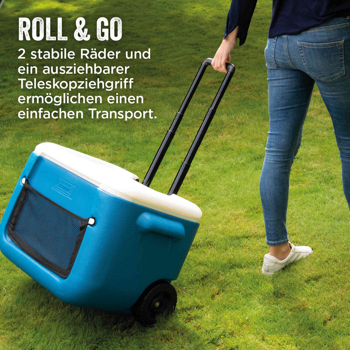 Coleman 50QT Polylite Wheeled | 46 Liter Kühlbox mit Rollen | 3 Tage Kühlung  Kühlbox Campingaz & Coleman