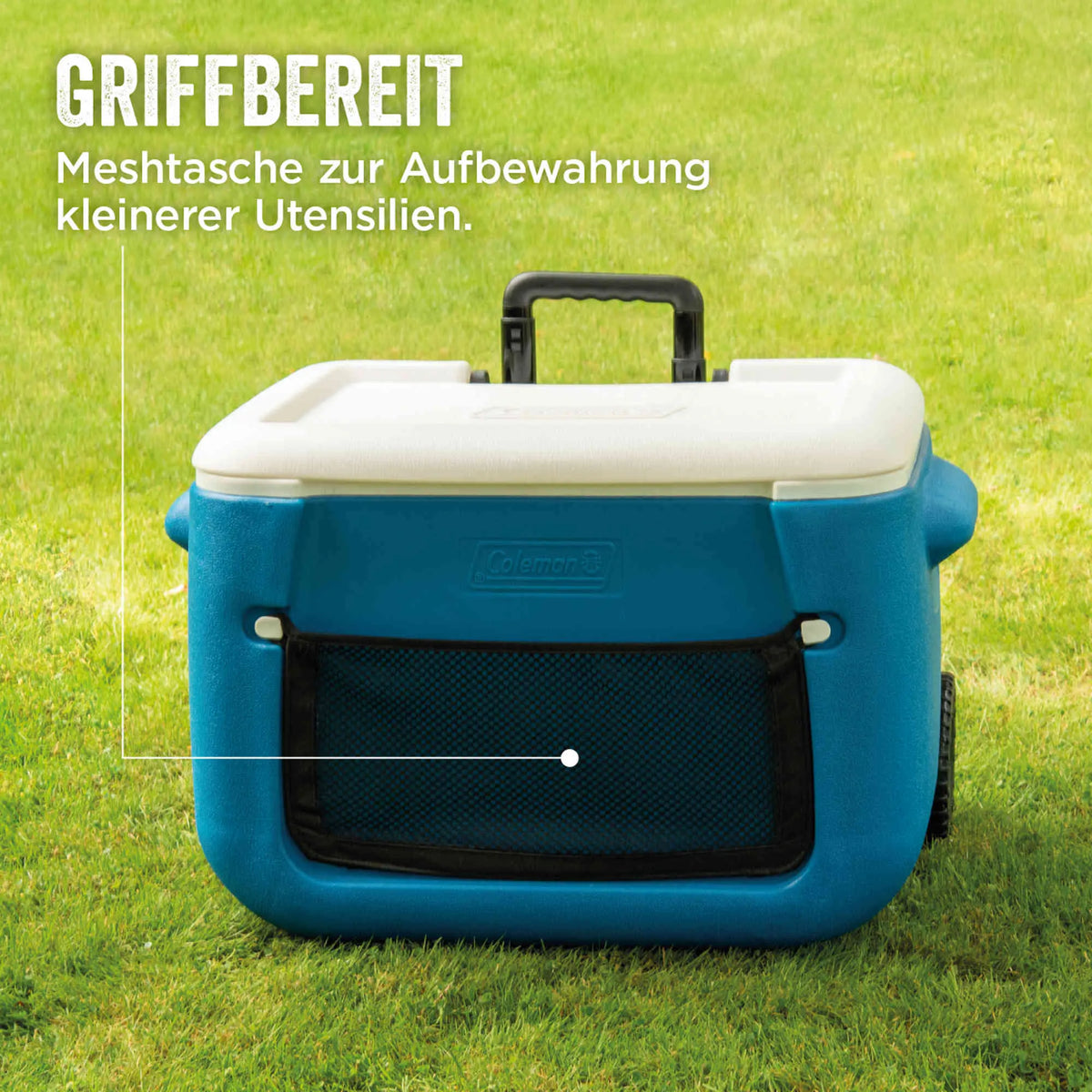 Coleman 50QT Polylite Wheeled | 46 Liter Kühlbox mit Rollen | 3 Tage Kühlung  Kühlbox Campingaz & Coleman