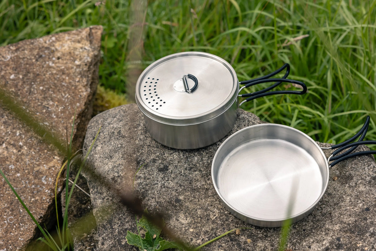 Trekking-Geschirrset aus Edelstahl, 3-teilig Campingaz