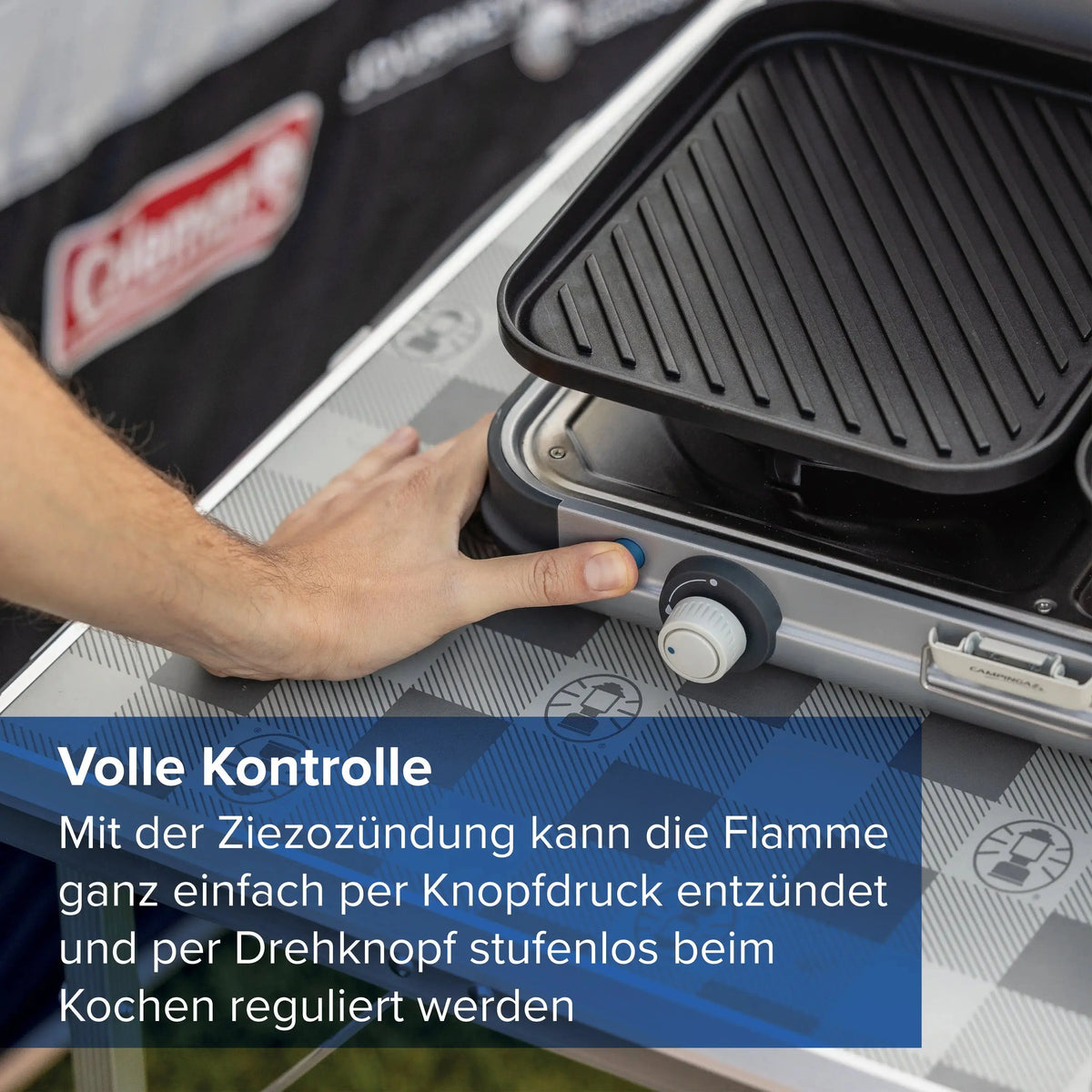 Camping Kitchen 2 Grill & Go Caravan | 30 mbar speziell für Wohnmobile  Gaskocher Campingaz & Coleman