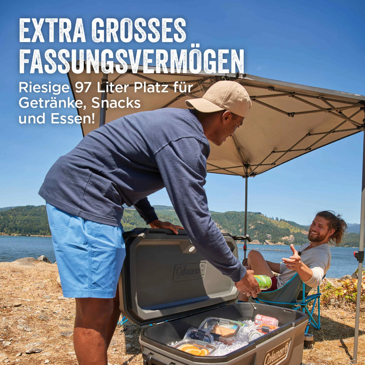 Coleman Convoy 100QT Wheeled | 97 Liter Kühlbox mit Rollen | 5 Tage Kühlung  Kühlbox Campingaz & Coleman