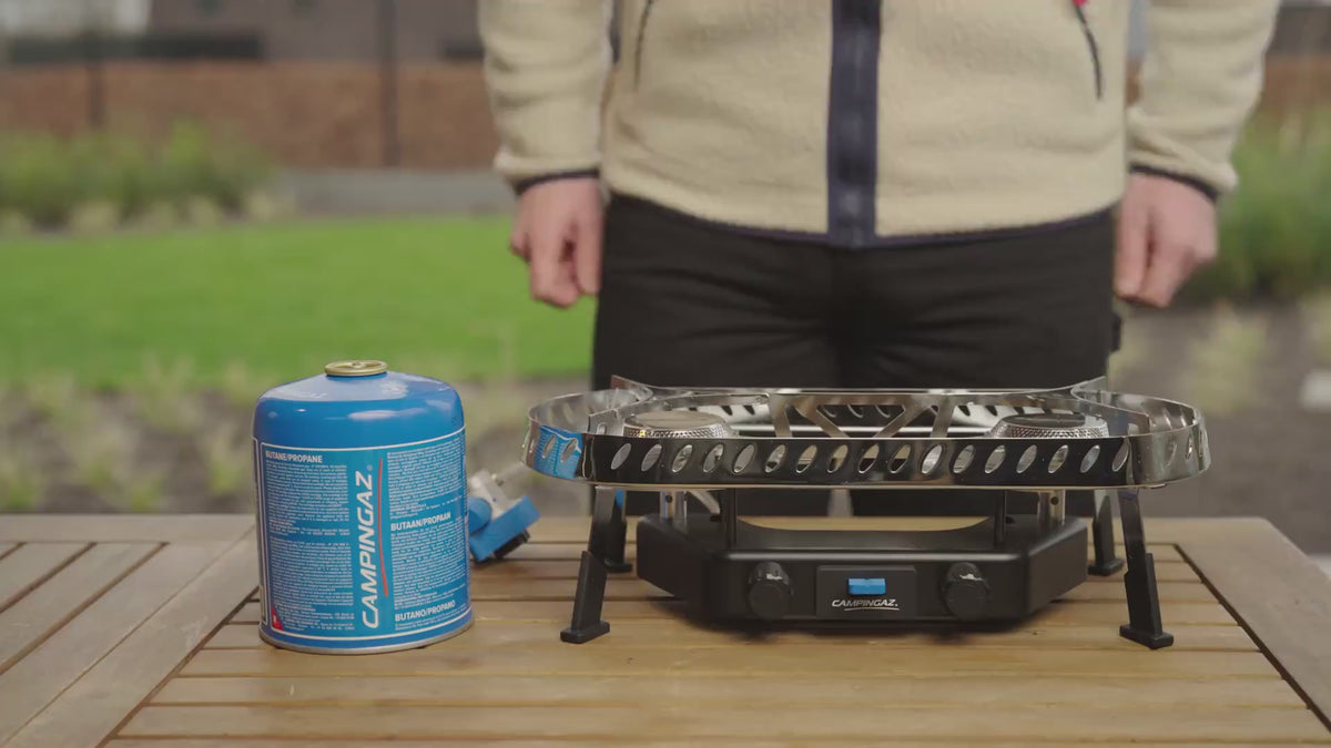 Load video: Campingaz Gas Stove Camp &amp; Trek Twin Connect CV | 2 Burners